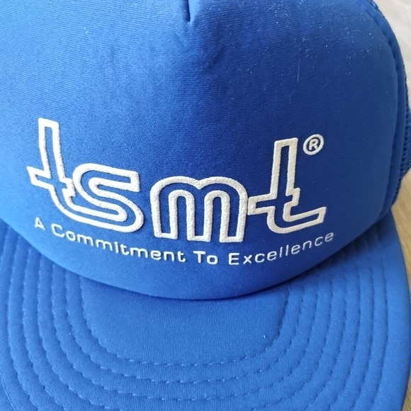 Vintage Trucker Hat TSMT Snapback Cap Blue White Tri State Motor Transit OSFA - Picture 4 of 11
